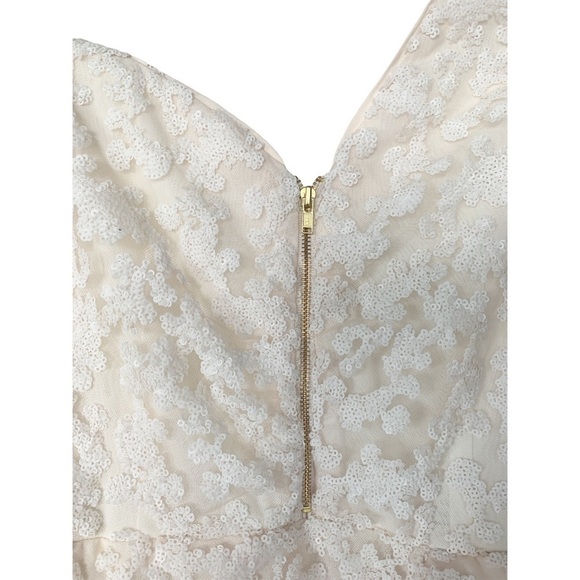 Nwt Self-Portrait Sequin Ruffle Mini Dress Ivory - Picture 8 of 15